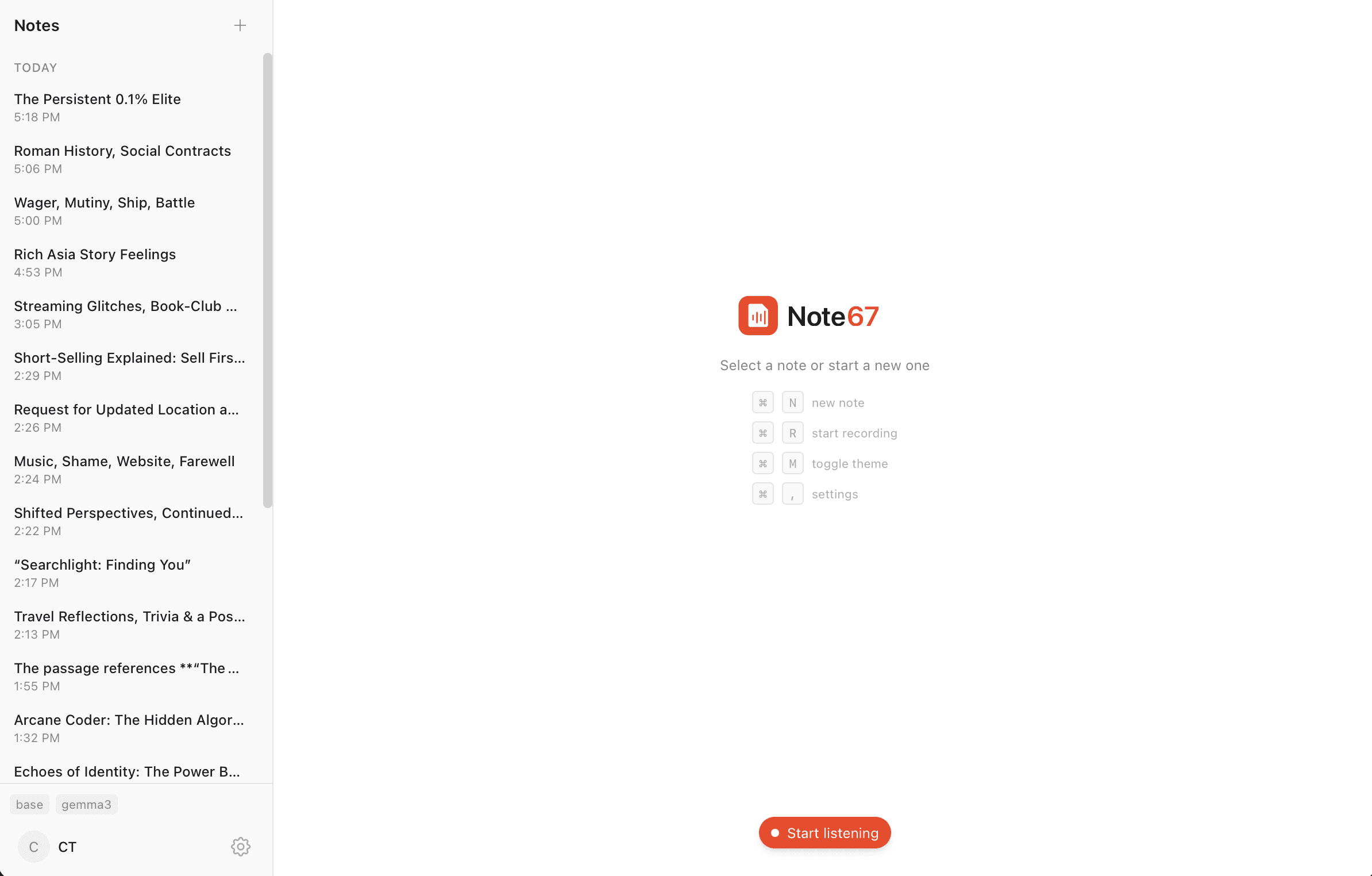 Note67 screenshot